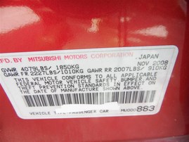2009 MITSUBISHI LANCER DE RED 2.0 AT 203978